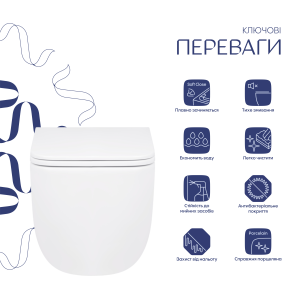 Унітаз підвісний Qtap Gemini безободковий з сидінням Soft-close QT2533076EUQW №3