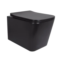 Унитаз подвесной Qtap Tern New Ultra Quiet с сиденьем с сиденьем Soft-Close MATT BLACK QT17332303ASMB
