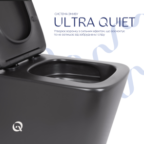 Унітаз підвісний Qtap Tern New Ultra Quiet безобідковий з сидінням Soft-close MATT BLACK QT17332303ASMB №5
