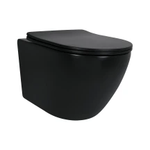 Унитаз подвесной Qtap Robin New Ultra Quiet с сиденьем с сиденьем Soft-Close MATT BLACK QT13332381АSMB