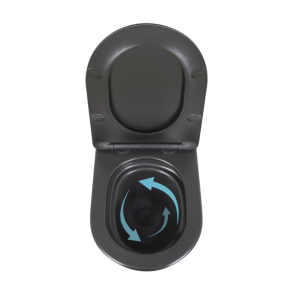 Унітаз підвісний Qtap Robin New Ultra Quiet безобідковий з сидінням Soft-close MATT BLACK QT13332381АSMB №6