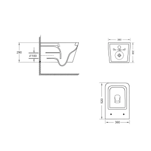 Унітаз підвісний Qtap Crow безобідковий з сідінням Soft-close QT05335170W №2