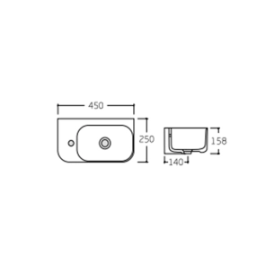 Раковина Qtap Tern 450х250х158 White QT1711H02RW №2