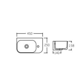 Раковина Qtap Tern 450х250х158 White QT1711H02LW №2