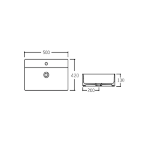 Раковина Qtap Nando LT 500х420х130 Matt black QT12116146AMB №2