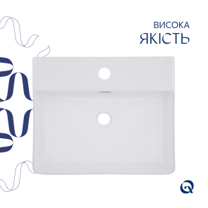 Комплект Qtap Nando LT: Раковина подвесная прямоугольная 500х420х130 мм White + Донный клапан PU02O №4