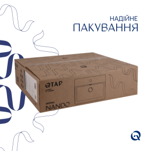 Комплект Qtap Nando LT: Раковина подвесная прямоугольная 500х420х130 мм White + Донный клапан PU02O №5