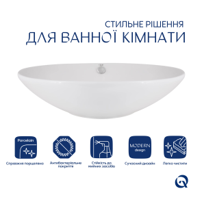 Раковина-чаша Qtap Dove 635x420x150 White QT06118168W №3