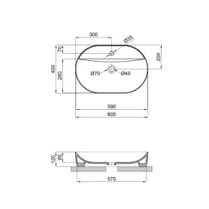 Раковина-чаша Qtap Scorpio 600х400х120 Matt black QT142203MBMBN №2