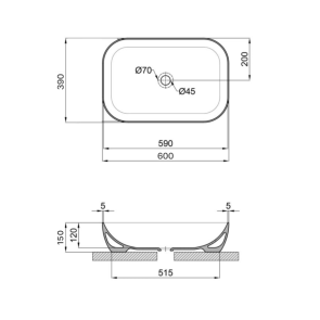 Раковина-чаша Qtap Robin 600x390x150 White QT13112143PW №2