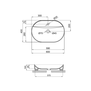 Раковина Qtap Scorpio 600х400х120 White QT14118045W №2