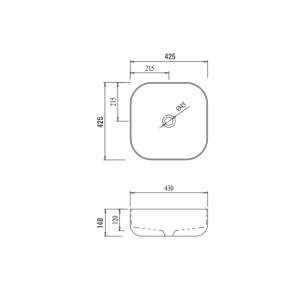 Раковина-чаша Qtap Kolibri 425х425х140 White QT1011K396WN №2