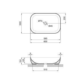 Раковина-чаша Qtap Robin 600x390x150 Matt black QT132143PMBMBN №2