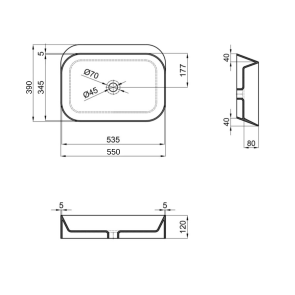 Раковина-чаша Qtap Scorpio 550х390х120 Matt black QT14112243MBN №2