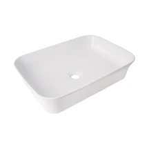 Раковина накладна Qtap Virgo N прямокутна без донного клапана WHITE QT18116308W