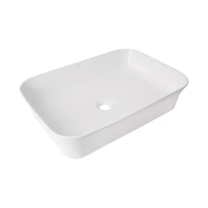 Раковина накладна Qtap Virgo N прямокутна без донного клапана WHITE QT18116308W №1