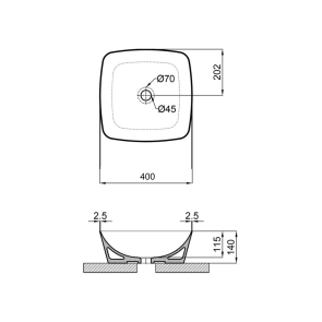 Раковина-чаша Qtap Kolibri 400х400х140 мм White QT10116303W №2