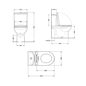 Унитаз-компакт Qtap Robin Ultra Quiet безободковый с сиденьем Soft-close QT13226089AW №2