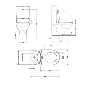 Унітаз-компакт Qtap Scorpio безободковий Ultra Quiet з сидінням Soft-close QT14222125AUQW №2