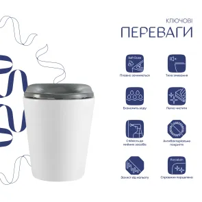 Унітаз підлоговий Qtap Freedom інклюзивний безбачковий Rimless безобідковий з сидінням Soft-close WHITE QT22223368W №4