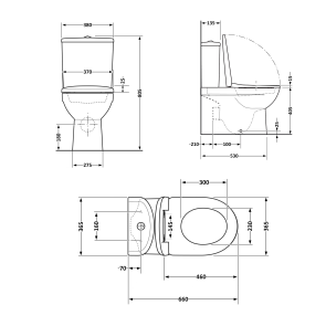 Унітаз підлоговий Qtap Vlasta Ultra Quiet безобідковий з сидінням Soft-close WHITE QT28228300W №2