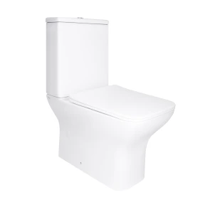 Унітаз підлоговий Qtap Aries Rimless безобідковий з сидінням Soft-close WHITE QT03228302W №1