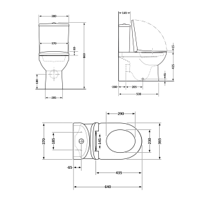 Унітаз підлоговий Qtap Swan Ultra Quiet з сидінням Soft-close 640x360x835 мм QT16222182TW White №2