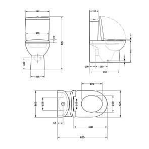 Унітаз підлоговий Qtap Grand Ultra Quiet безобідковий з сидінням Soft-close WHITE QT26228301W №2