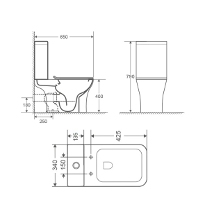 Унитаз-компакт Qtap Presto Quadro безободковый с сиденьем Soft-close QT24221215AW №2