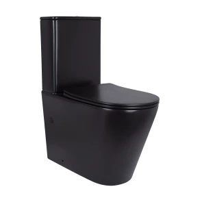 Унитаз напольный Qtap Scorpio Ultra Quiet безободковый с сиденьем Soft-Close MATT BLACK QT14226088AMB №1