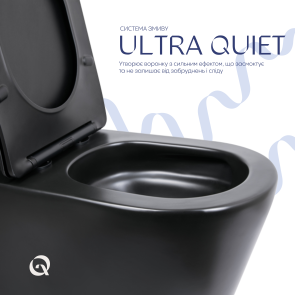 Унитаз напольный Qtap Scorpio Ultra Quiet безободковый с сиденьем Soft-Close MATT BLACK QT14226088AMB №5