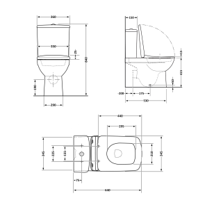 Унитаз напольный Qtap Stenava Rimless безободковый с сиденьем Soft-close WHITE QT27228303W №2
