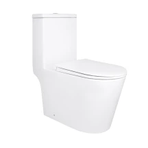 Унитаз-моноблок напольный Qtap Kolibri Ultra Quiet безободковый с сиденьем Soft-close WHITE QT10226380W