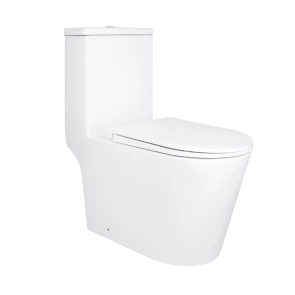 Унитаз-моноблок напольный Qtap Kolibri Ultra Quiet безободковый с сиденьем Soft-close WHITE QT10226380W №1