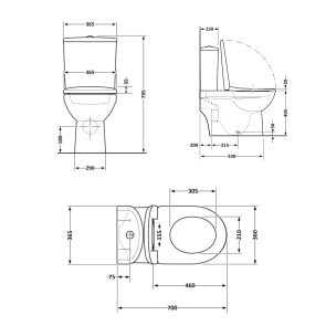 Унитаз-моноблок напольный Qtap Kolibri Ultra Quiet безободковый с сиденьем Soft-close WHITE QT10226380W №2