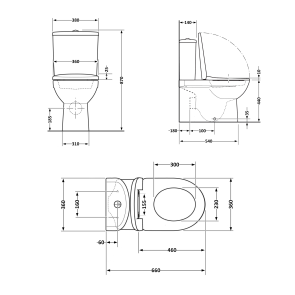 Унітаз підлоговий Qtap Robin New Ultra Quiet безобідковий з сидінням Soft-close WHITE QT13226083AW №2