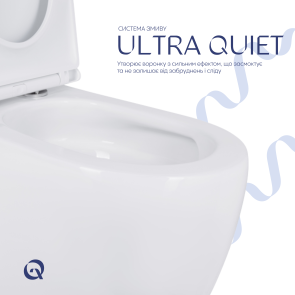 Унітаз підлоговий Qtap Robin New Ultra Quiet безобідковий з сидінням Soft-close WHITE QT13226083AW №5