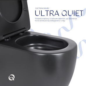 Унитаз напольный Qtap Robin Ultra Quiet безободковый с сиденьем Soft-Close MATT BLACK QT13226083AMB №5