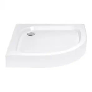 Душовий піддон Kapielka ST90x90x14 низький, напівкруглий, діаметр зливу 52 мм Lidz №1