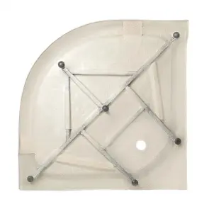 Душовий піддон Kapielka ST90x90x14 низький, напівкруглий, діаметр зливу 52 мм Lidz №4