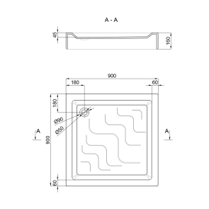 Душовий піддон Lidz Mazur ST90x90x16 №2