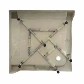 Душовий піддон KAPIELKA ST80x80х14 низький, квадратний, діаметр зливу 52 мм Lidz №4
