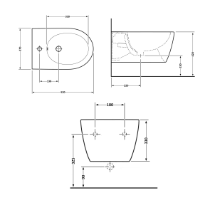 Біде підвісне Qtap Swan 520х360х320 White QT16555378W №2