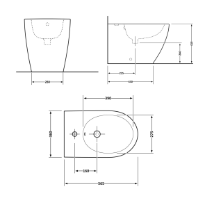 Біде підлогове Qtap Robin 560x355x410 White QT13441381W №2
