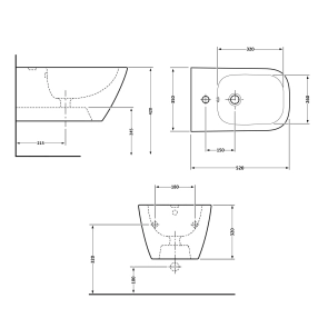Біде підвісне Qtap Tern 520x350x320 White QT17551303GW №2