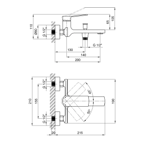Смеситель для ванны Qtap Slavonice QTSLV3042103DC Chrome №2