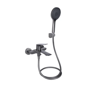 Смеситель Для ванны Qtap Vlasta New (c душевым гарнитуром) QTVLA259GMB45643 Gunmetal Black PVD №1