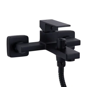 Змішувач для ванни Qtap Gemini (з душовим гарнітуром) QTGEM259BLM45682 Black Matt №3