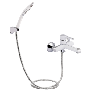 Смеситель для ванны Qtap Grand (c душевым гарнитуром) QTGRAWCR006 Chrome/White №1