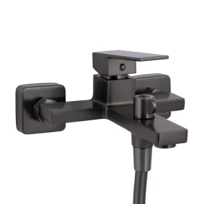 Смеситель Для ванны Qtap Gemini (c душевым гарнитуром) QTGEM259GMB45684 Gunmetal Black PVD №3